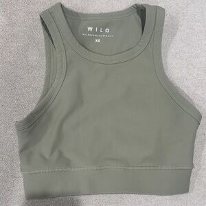 WILO Olive Green Ribbed Sports Bra - XS